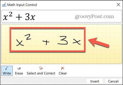 писмено уравнение в Excel