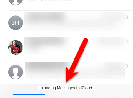 Качване на съобщения в iCloud в iOS