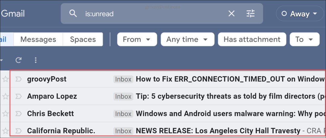 Как да намерите непрочетени имейли в Gmail