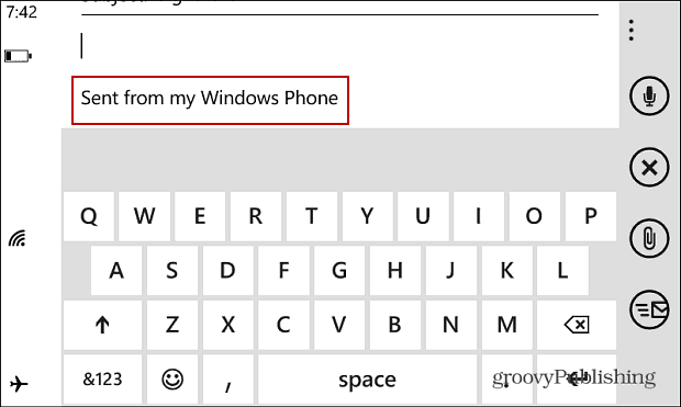 Подписване на имейл на Windows Phone
