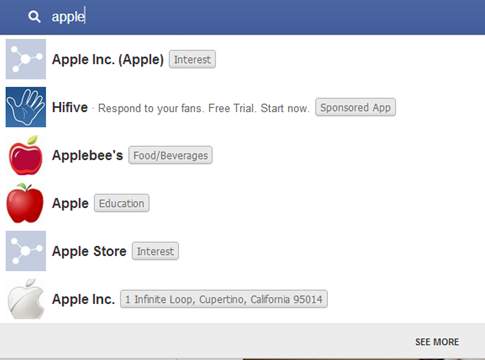 графично търсене на ябълка -