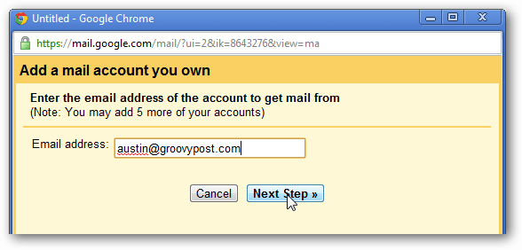 добавете имейл адрес