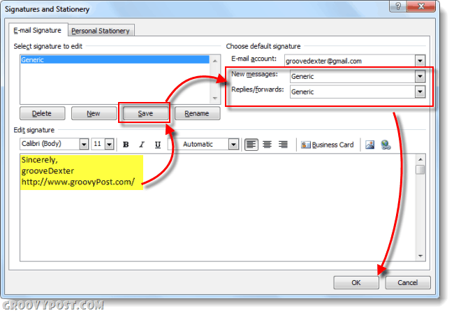 Как да добавите подписа си към имейлите на Outlook 2010