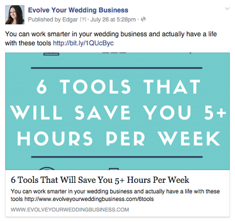 развийте своя сватбен бизнес във Facebook публикация