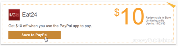 Вземете $ 10 безплатно във всеки ресторант Eat24 с помощта на приложението PayPal