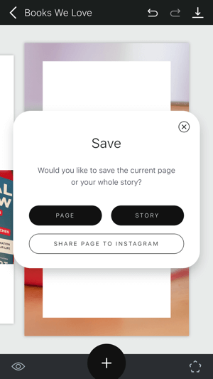 Създайте разгънете историята на Instagram стъпка 11, показваща опциите за запазване на историята.