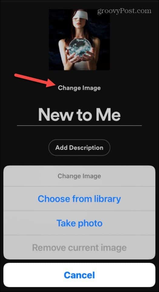 Изберете изображение или премахнете iOS