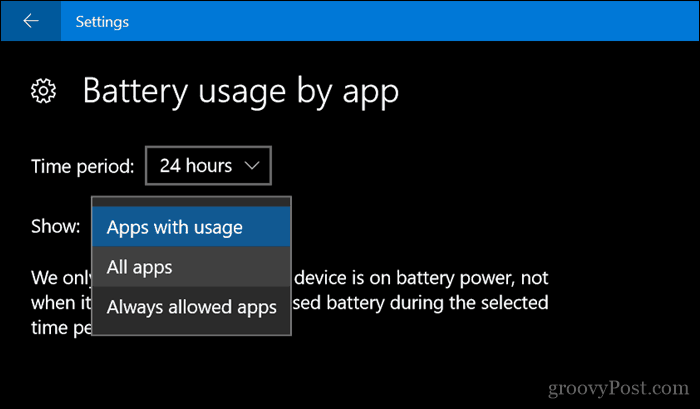 Как да разрешите на приложенията да изпращат известия в режим на спестяване на батерията в Windows 10