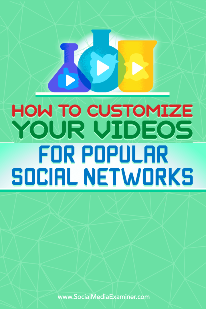 Съвети как да персонализирате видеоклиповете си за по-добро представяне в най-добрите социални мрежи.