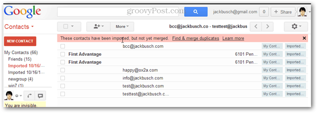 Как да импортирате много контакти в gmail наведнъж