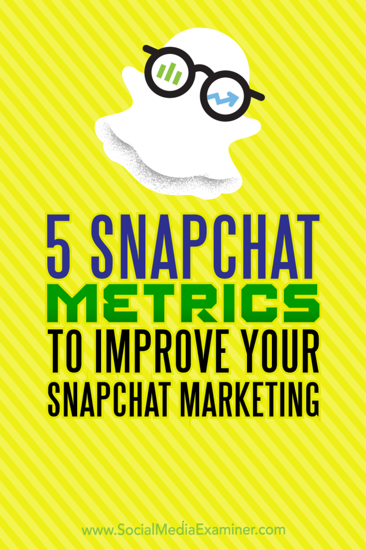 5 метрики на Snapchat за подобряване на вашия Snapchat маркетинг от Sweta Patel в Social Media Examiner.