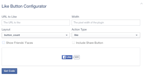 Facebook като конфигурация на бутони