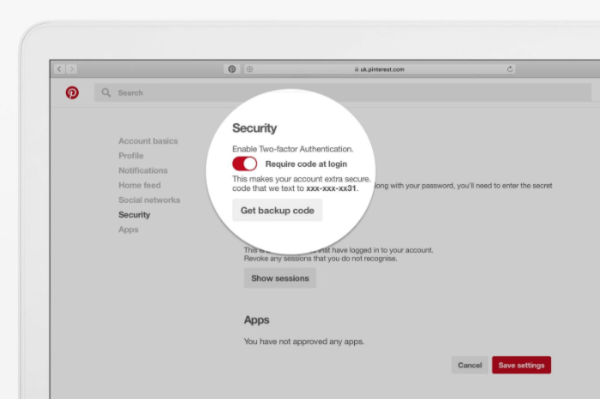 Pinterest въвежда двуфакторно удостоверяване и други нови мерки за сигурност за всички потребители през следващите няколко седмици.