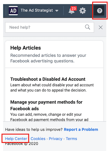 стъпка 2 от това как да подадете жалба за възстановяване на деактивиран акаунт във Facebook Ads