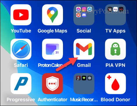 стартирайте приложението gmail за iphone