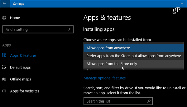 Актуализацията на Windows 10 Creators получава нова настройка за инсталиране на настолни приложения