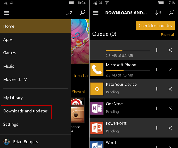 приложения за ръчно актуализиране на Windows 10 Mobile