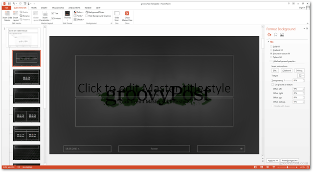 Шаблон за Office 2013 Създайте Направете персонализиран дизайн POTX Персонализирайте ръководството за слайдове за слайдове Как да направите фон