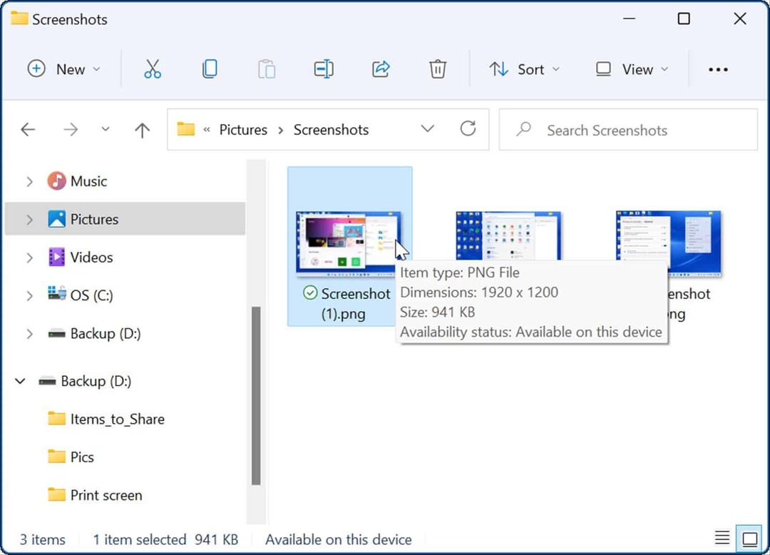 запазване на екранна снимка Снимките правят екранна снимка на Windows 11