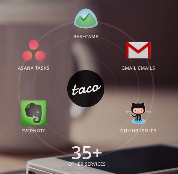 Свържете всичките си услуги с приложението Taco.