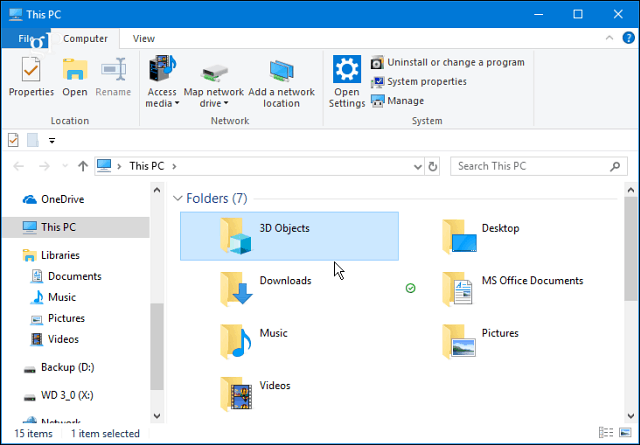 3D папка File Explorer