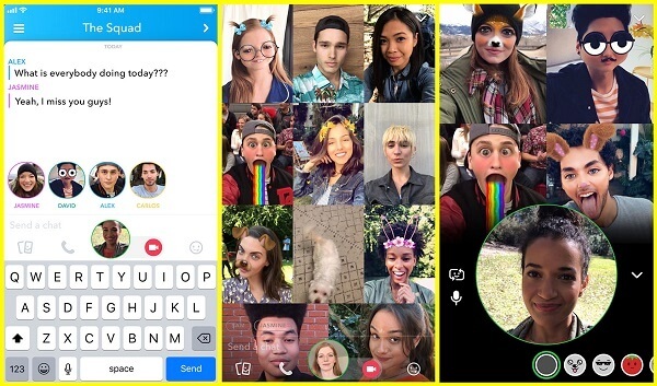 Snapchat представя групов видеочат за до 16 души.