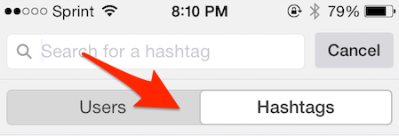 търсене на hashtag в instagram
