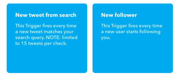 Изберете New Tweet From Search за задействането на вашия аплет IFTTT.