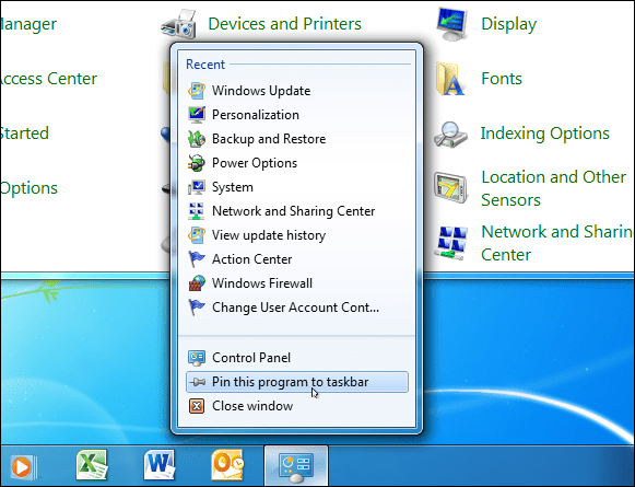 Контролен панел на Windows 7