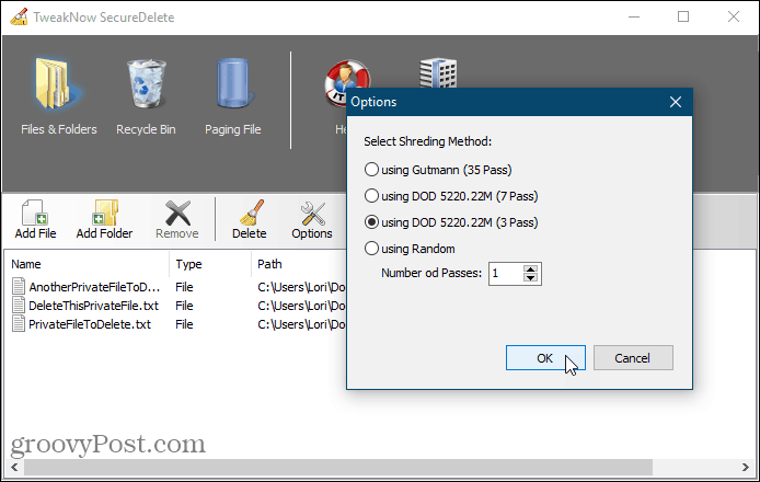 SecureDelete инструмент за сигурно изтриване за Windows