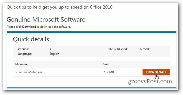 Научете Office 2010 с помощта на скрийнсейвър