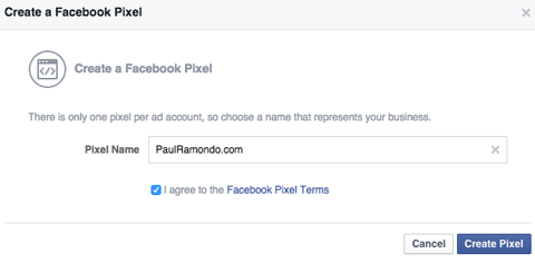 именуване на facebook пиксел