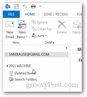 как да създадете pst файл за Outlook 2013 - нов pst