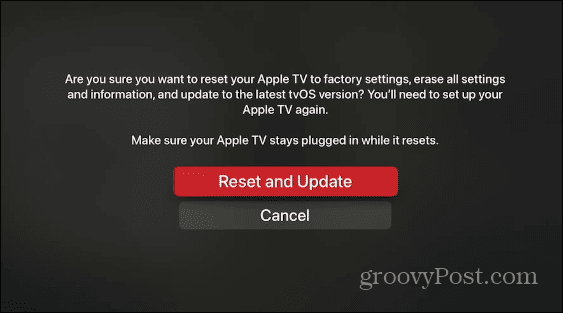 нулиране на Apple TV