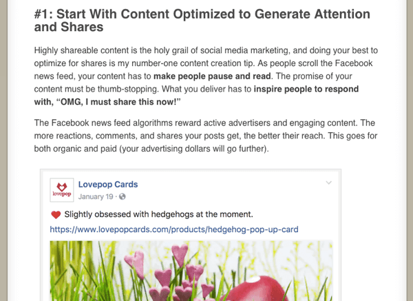 Извадка от „Как да увеличите максимално обхвата си във Facebook“ от Мари Смит в Social Media Examiner.