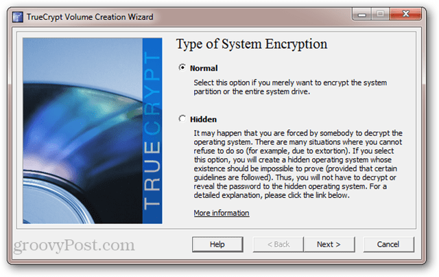 TrueCrypt: Тип на системно шифроване