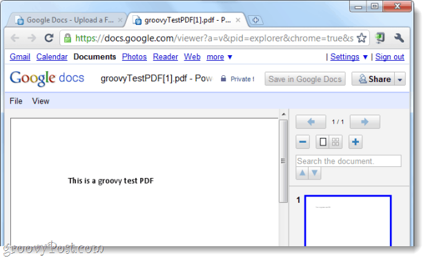 преглед на pdf файл в Google документи