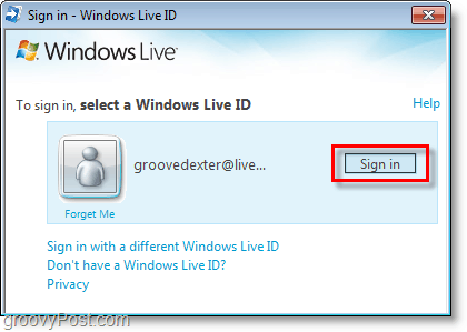 влезте в bing bar, използвайки вашия Windows Live ID