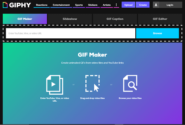 Търсете или създайте свои собствени GIF файлове с Giphy.