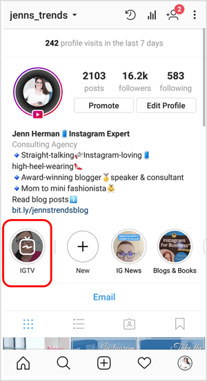 Икона на IGTV в профил в Instagram