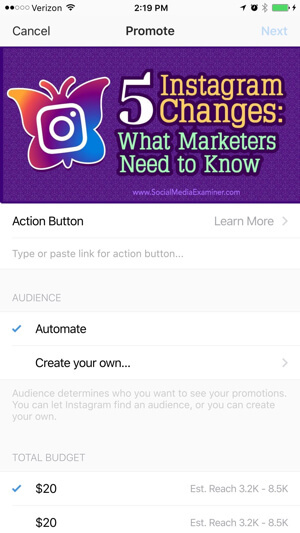 instagram насърчаване на публикация
