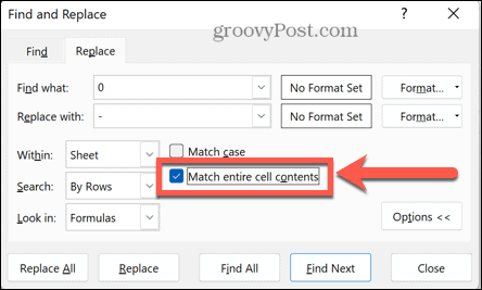 excel съответства на цялото съдържание на клетка