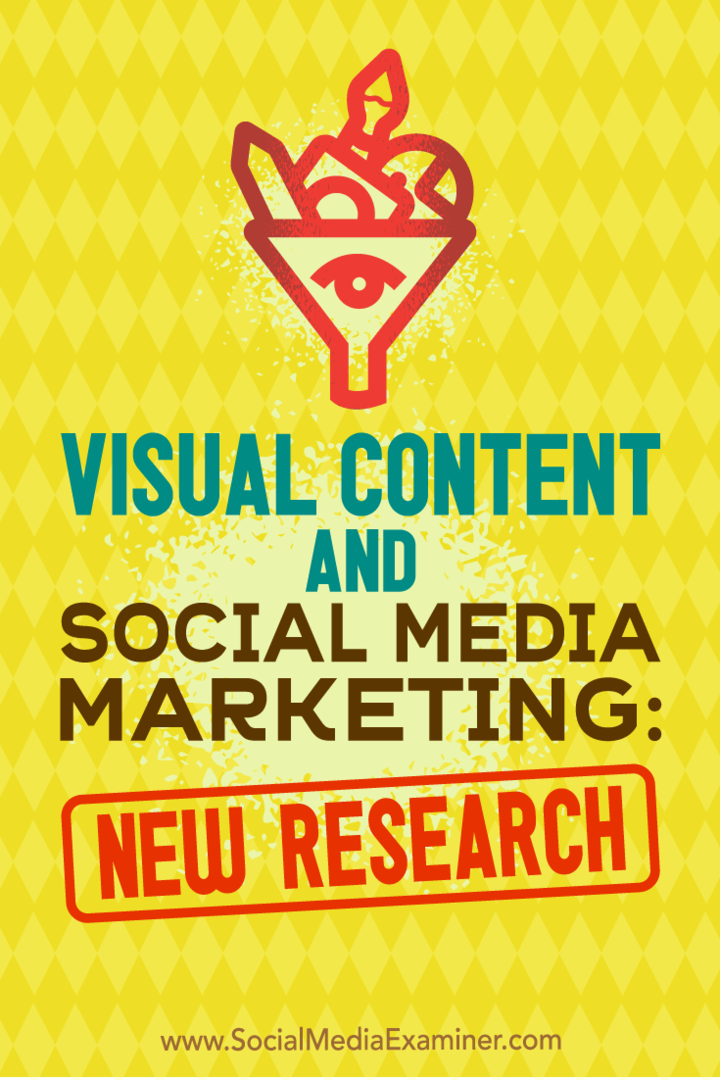 Визуално съдържание и маркетинг на социални медии: Ново изследване от Мишел Красняк на Social Media Examiner.