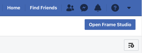Как да популяризирате вашето събитие на живо във Facebook, стъпка 1, опция Open Frame Studio във Facebook