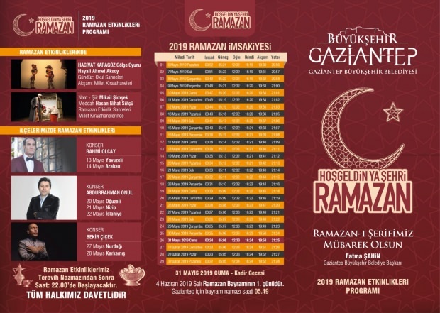 Какво се случват през 2019 г. Събитията на Рамадан на община Газиантеп?