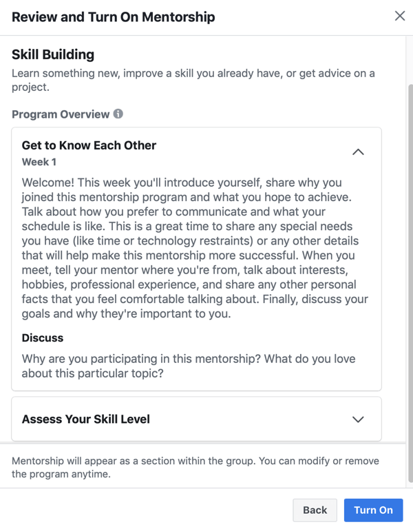 Как да подобрите вашата общност на групата във Facebook, опция за преглед и включване на вашата програма за наставничество за групи във Facebook