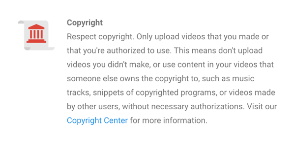 Правилата за авторски права на YouTube са ясно посочени.