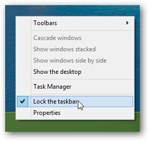 отключи Windows 8 лентата на задачите