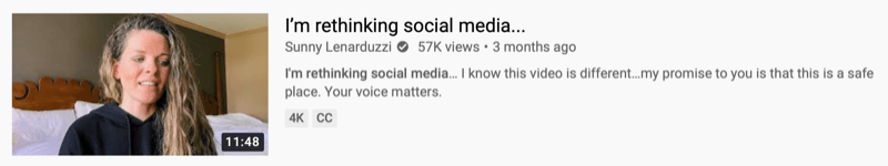 пример за видео в YouTube от @sunnylenarduzzi на „Преосмислям социалните медии ...“