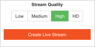 Изберете качеството на поточното предаване на живо в Switcher Go.